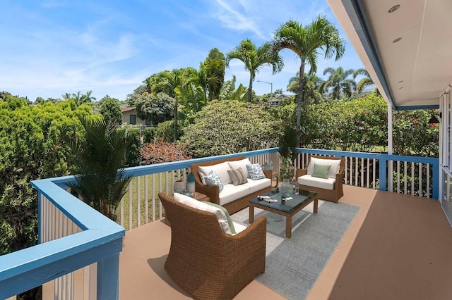 deck featuring an outdoor living space