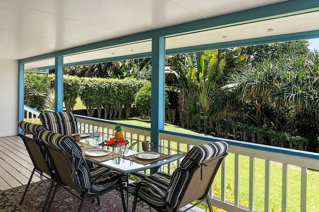 view of sunroom