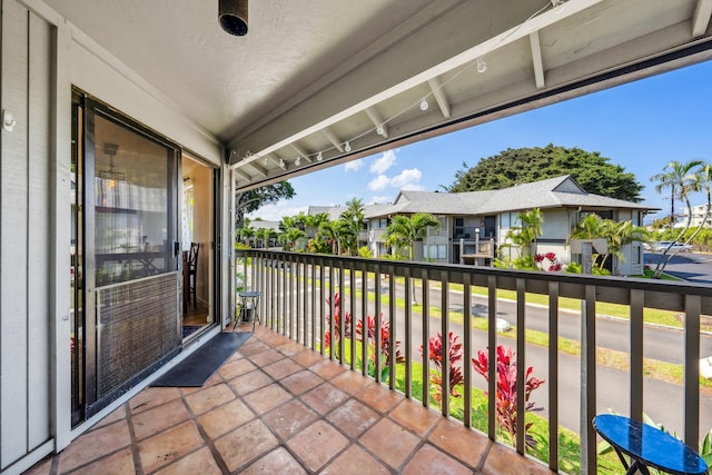 balcony with a residential view