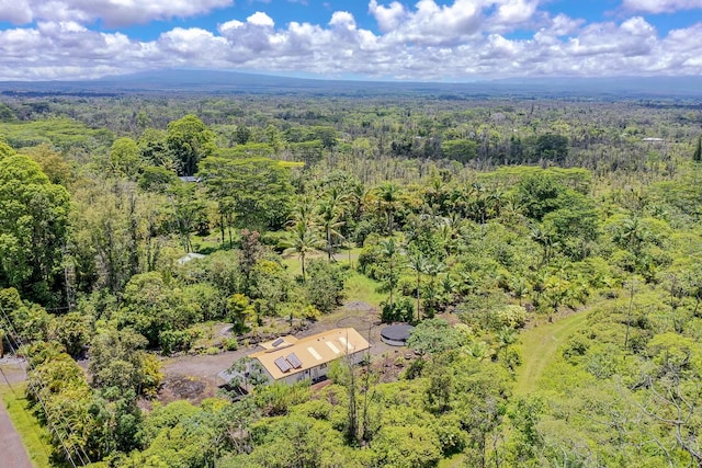 aerial view with a wooded view