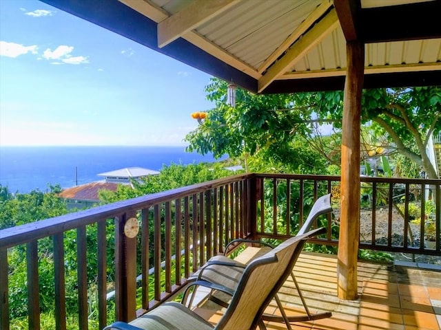 balcony with a water view