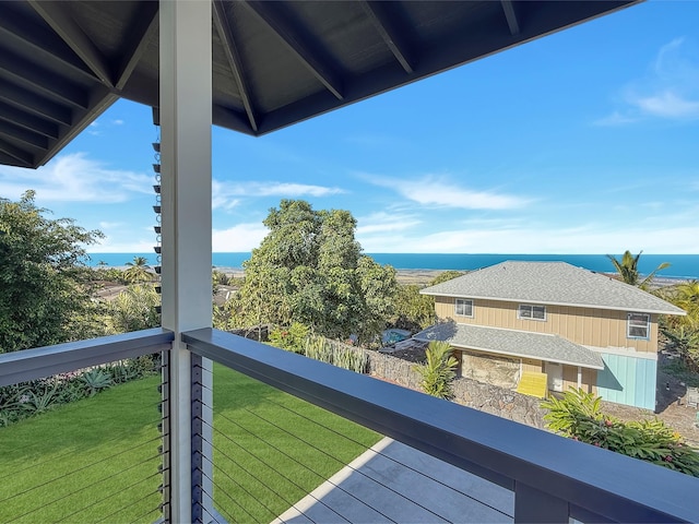 balcony with a water view