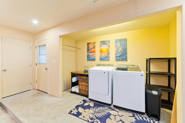 laundry room featuring laundry area and washing machine and clothes dryer