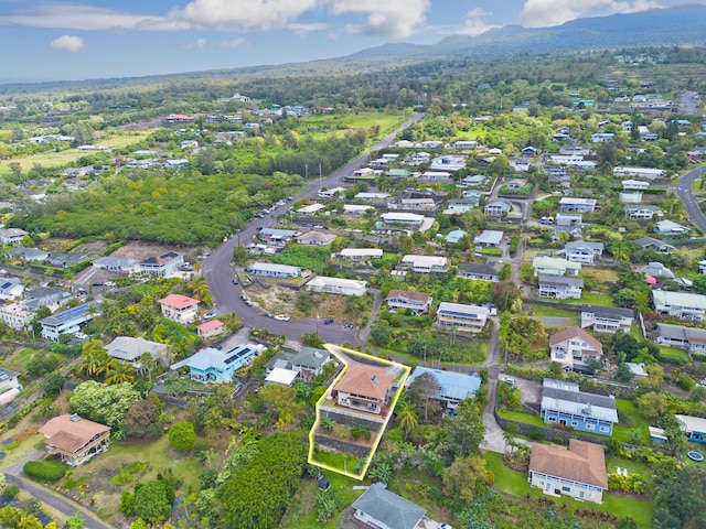 birds eye view of property with a residential view