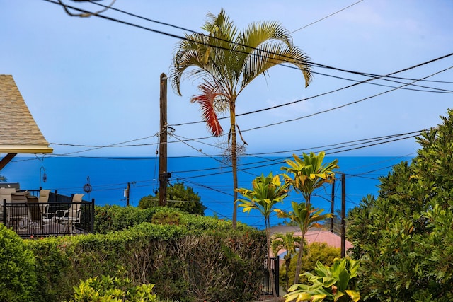 water view featuring fence