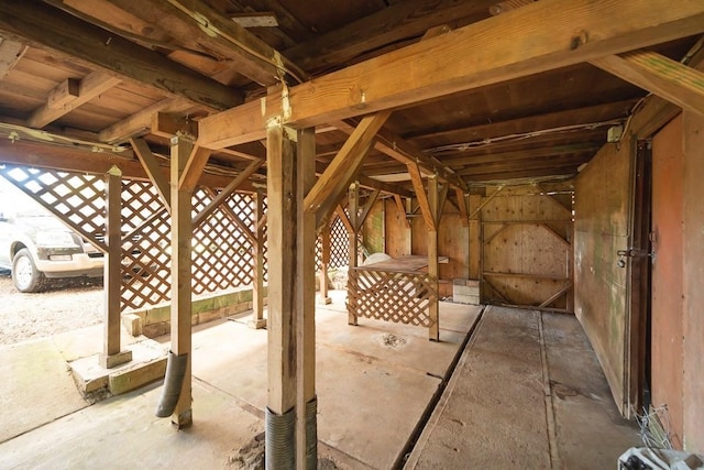 view of unfinished attic