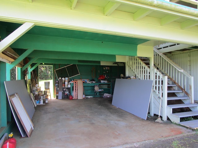 garage with a carport