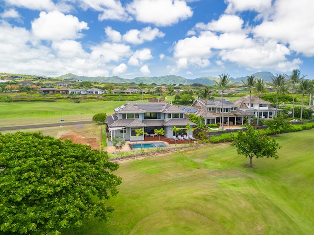 bird's eye view featuring a mountain view