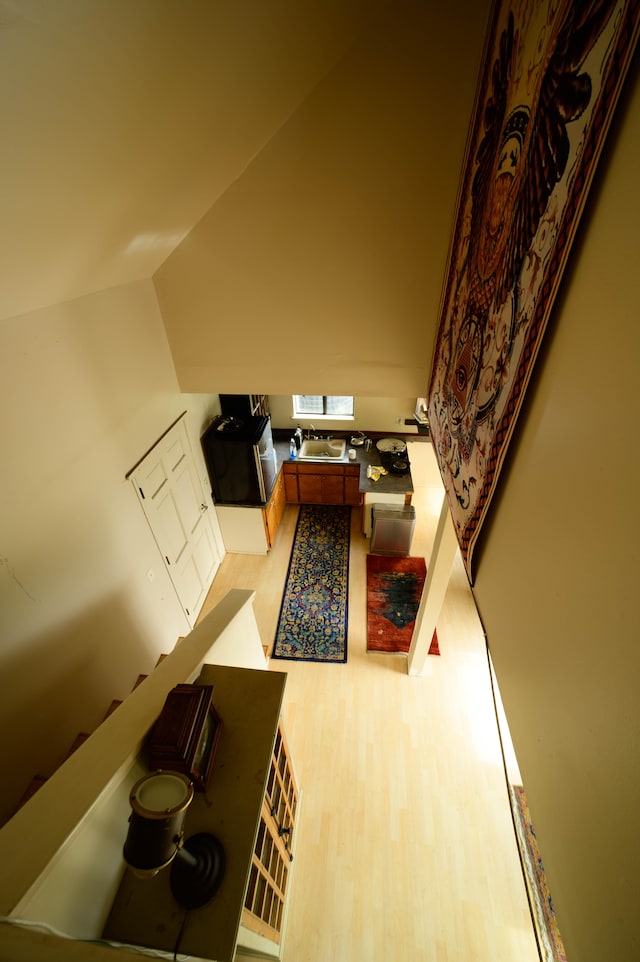 2239 Upper Kanaio Rd, Kula, HI 96790 - living room featuring lofted ceiling and light wood-type flooring