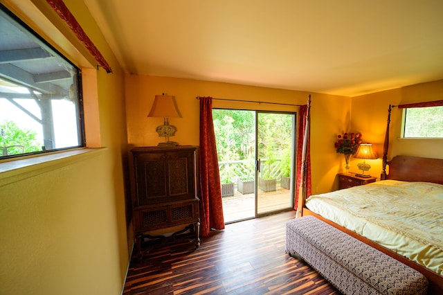 2239 Upper Kanaio Rd, Kula, HI 96790 - bedroom with access to exterior and wood finished floors