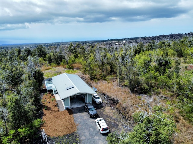 aerial view with a forest view