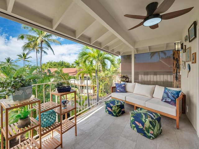 balcony featuring an outdoor living space