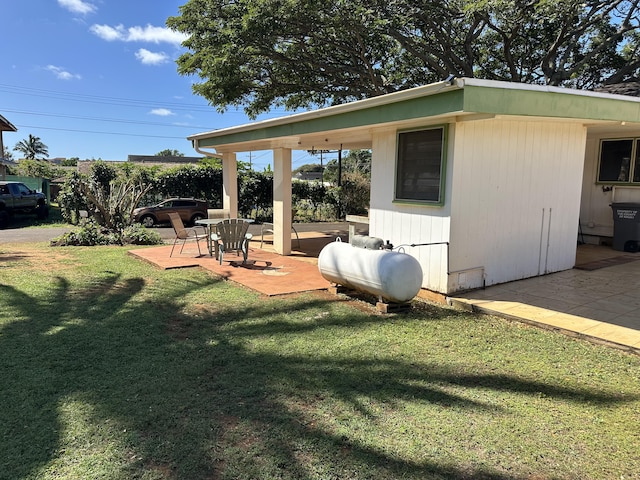 view of yard with a patio area