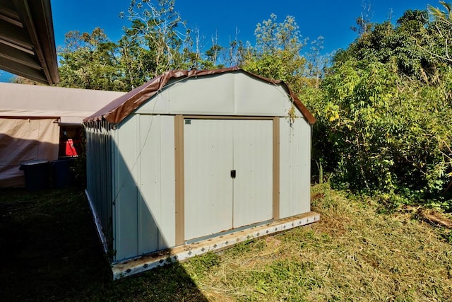 view of shed