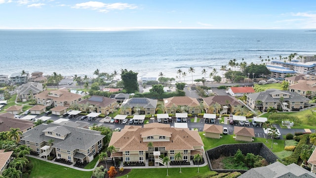 bird's eye view with a water view and a residential view