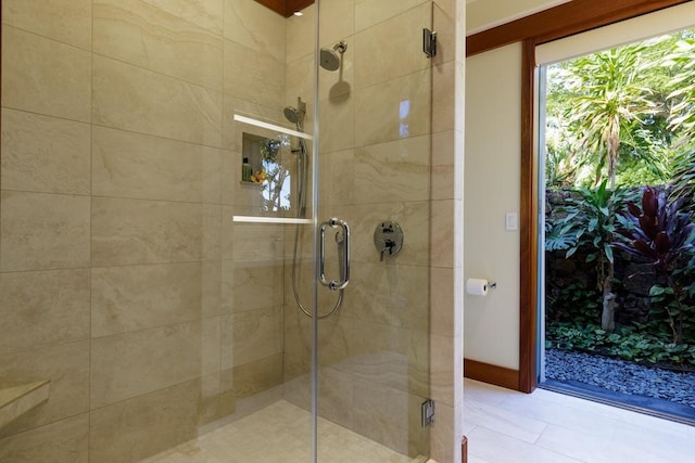 full bathroom with a stall shower