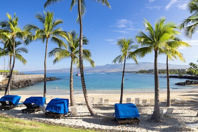 view of water feature featuring a view of the beach