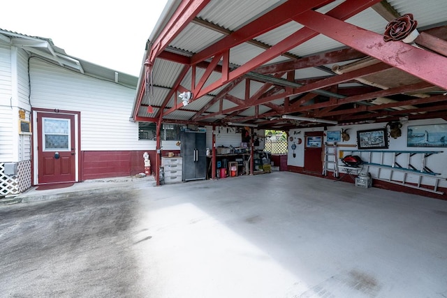 view of garage