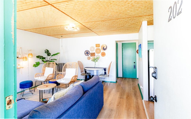 living area featuring light wood-type flooring