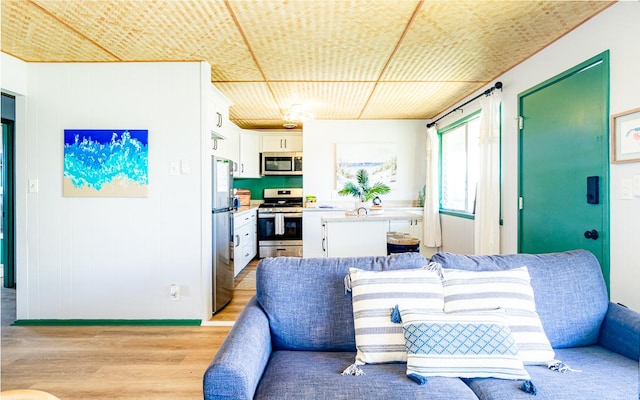 living room with light wood-style floors