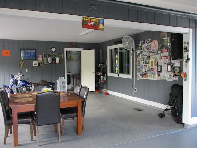 dining space with baseboards