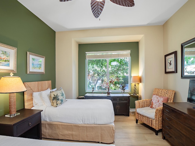 bedroom featuring light wood-type flooring