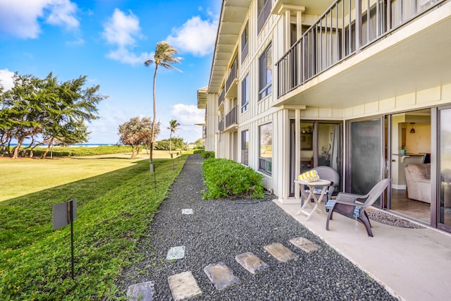 view of yard featuring a patio area