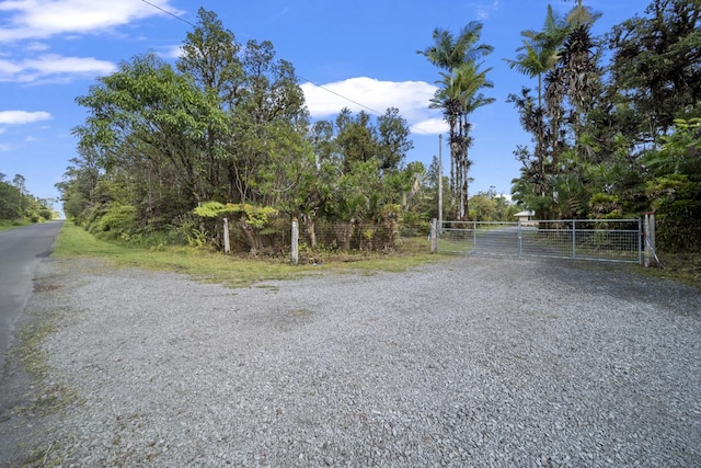 view of road with a gate