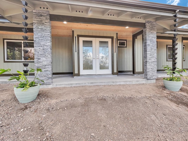 property entrance with french doors