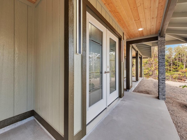 view of patio featuring french doors