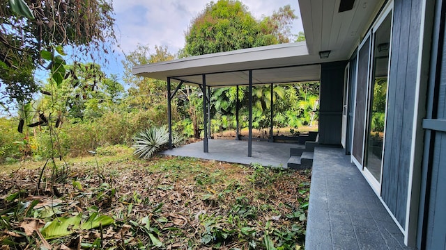 view of yard with a patio area