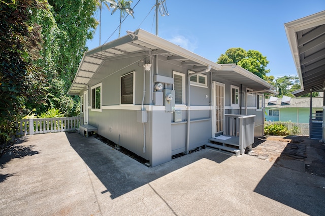 view of front of property with a patio