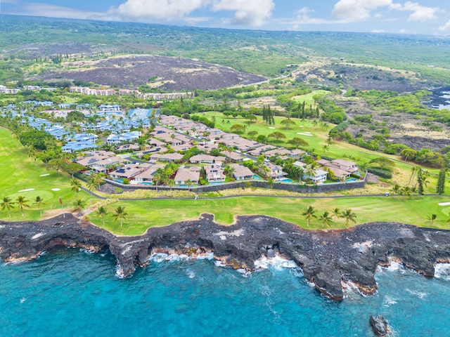 bird's eye view featuring view of golf course and a residential view