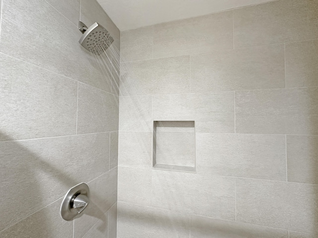 interior details featuring tiled shower