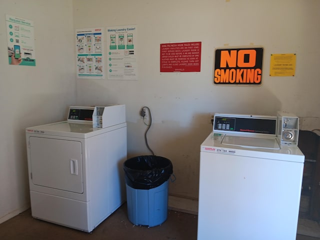 common laundry area with washer and dryer