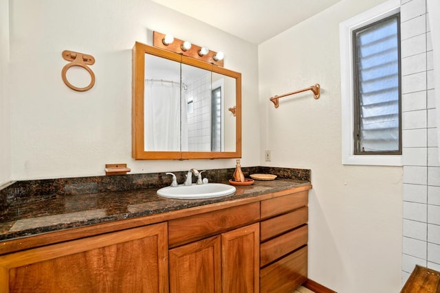 4620 Anolani St, Kapaa, HI 96746 - bathroom featuring a shower with curtain and vanity