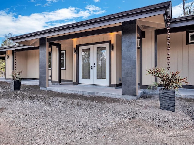 doorway to property with french doors