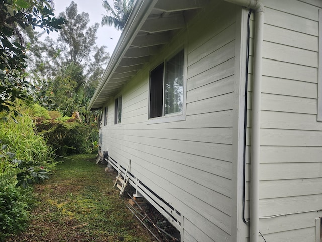 view of home's exterior featuring crawl space