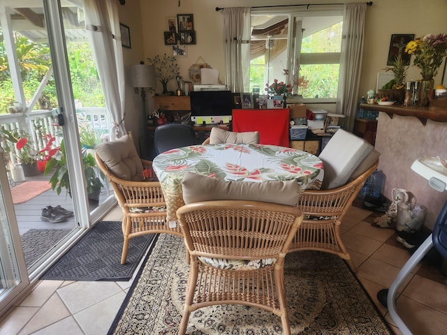 view of tiled dining room