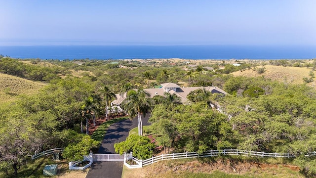 bird's eye view featuring a view of trees