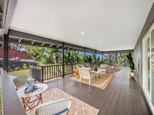 deck featuring outdoor dining space