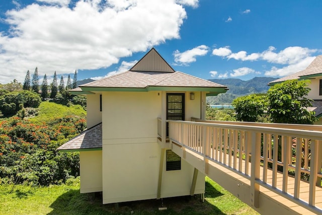 exterior space with a mountain view