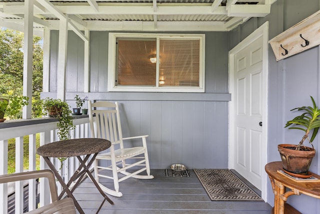 exterior space featuring covered porch