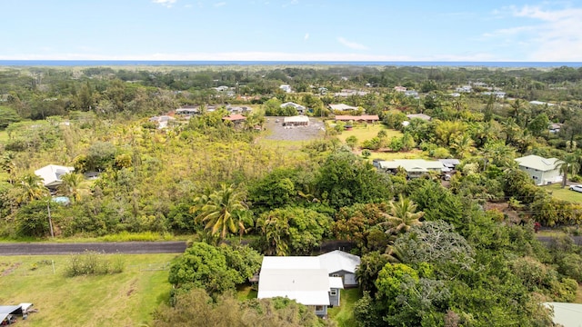 bird's eye view featuring a view of trees