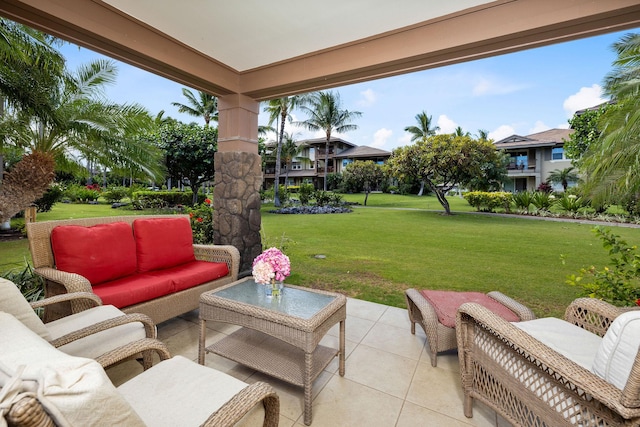 view of patio featuring an outdoor living space