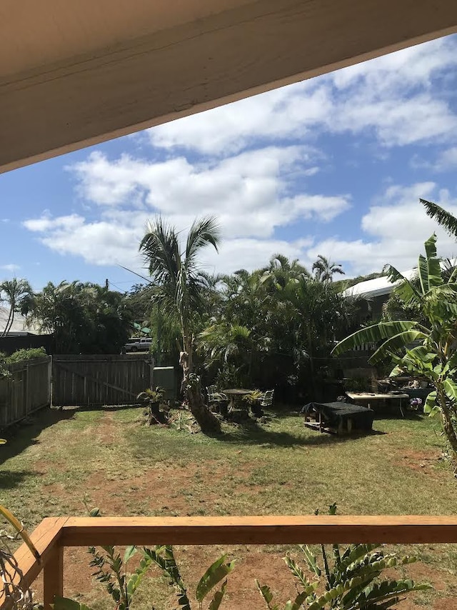 view of yard featuring fence