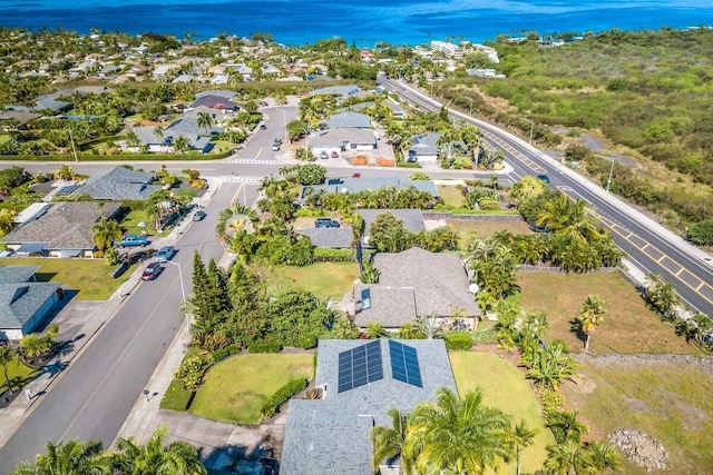 birds eye view of property with a residential view