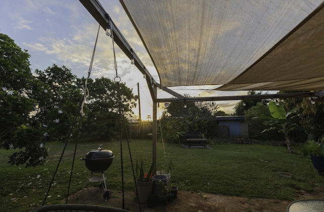 view of yard featuring fence