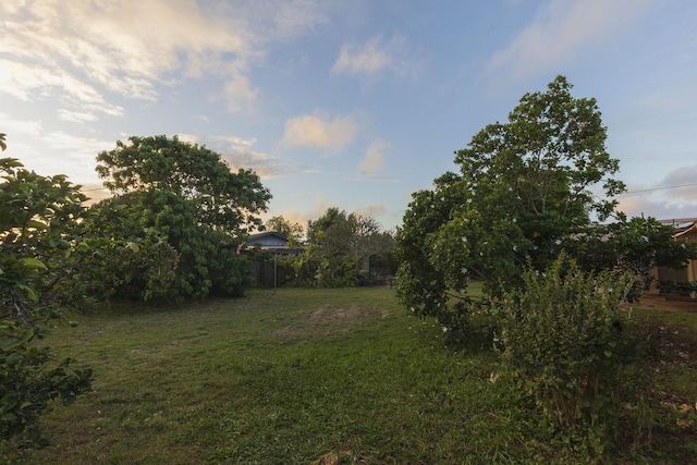 view of yard with fence