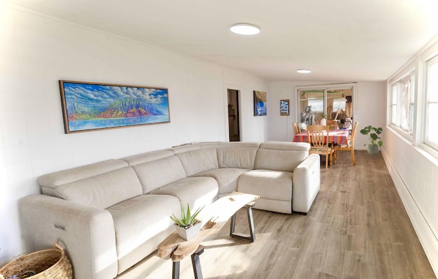 living room with light wood-style floors